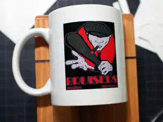 Sublimation coffee cup with U.S. Army Bruisers artwork