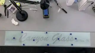Canyon Glass etched interior sign — view 3