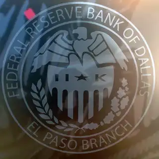 Second view of Federal Reserve Bank of Dallas glass etching in El Paso
