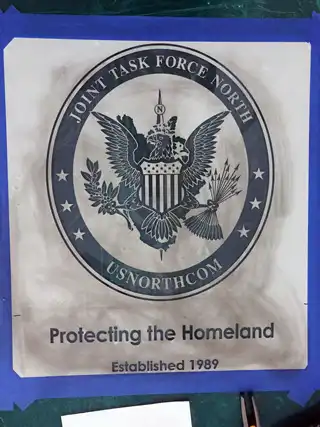 Joint Task Force North architectural glass etching — overview