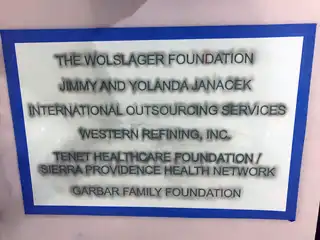 Wolslager Foundation glass etching — view 1