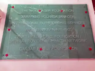 Wolslager Foundation glass etching — view 2