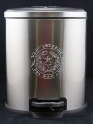 El Paso Graphics Company logo etched into stainless steel