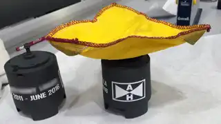 Customized M75 practice grenades completed as a military retirement presentation