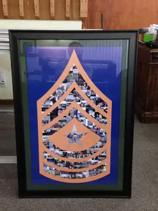 Custom framed U.S. Army Sergeants Major Academy graduation gift