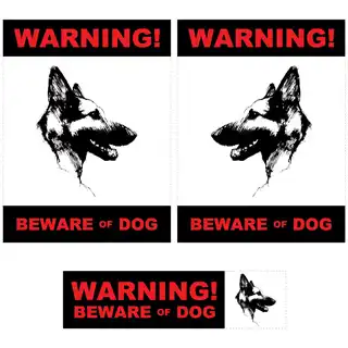 Large custom Beware of Dog sign featuring Athena