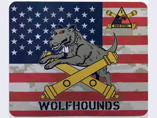 Custom mouse pad with U.S. Army Wolfhounds artwork